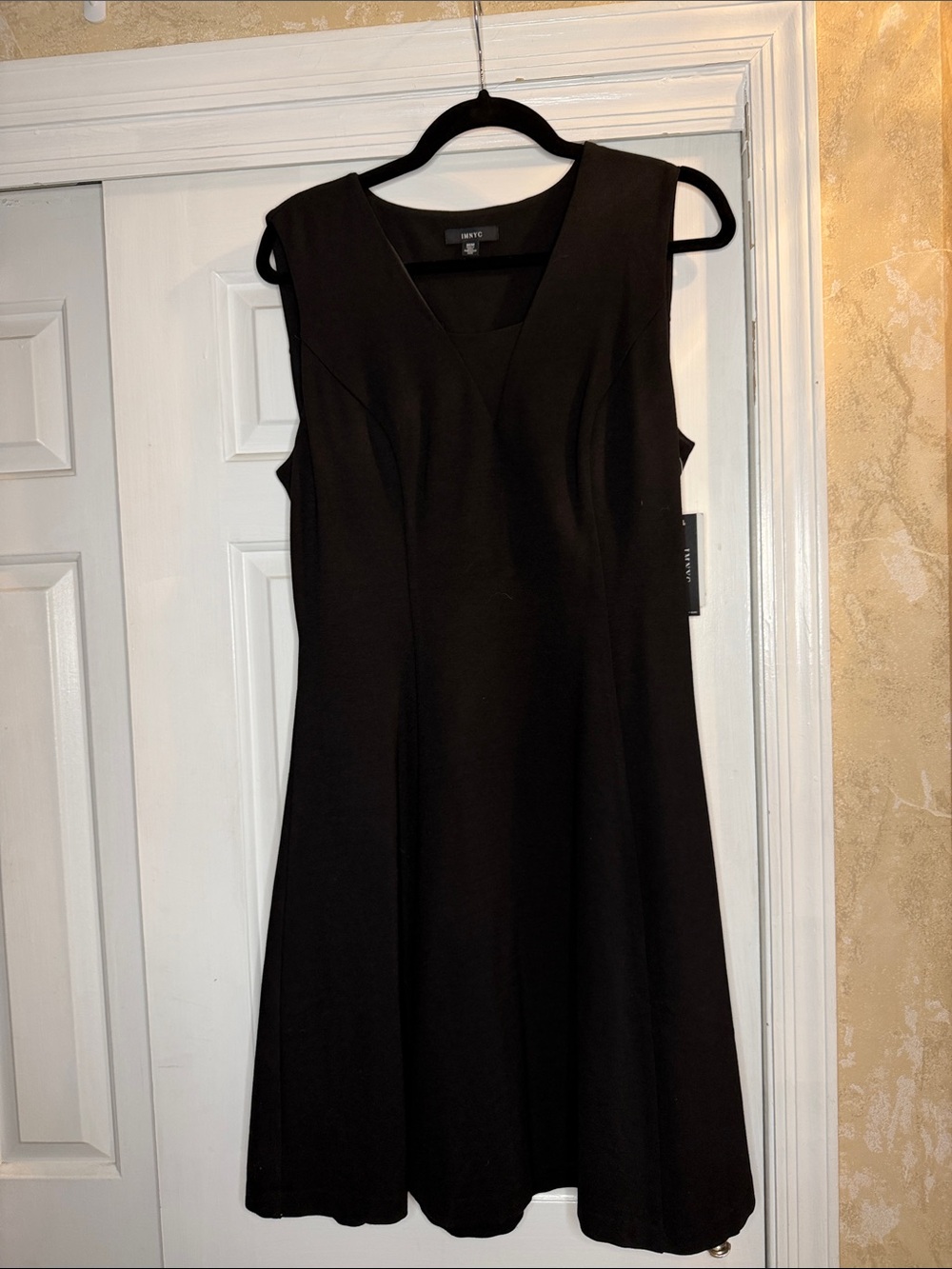 IMNYC Black Sleeveless V-Neck A-Line Dress